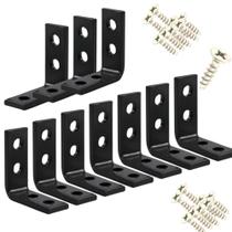 Cantoneira Metálica Preta 3x3cm Kit com 10 Peças + Parafusos 3,5x16mm Reforço para Móveis Cantoneira Metálica Preta 3x3cm Kit com 10 Peças + Parafusos 3,5x16mm Reforço para Móveis