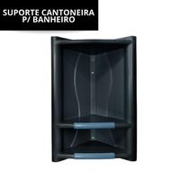 Cantoneira Porta Shampoo P/ Banheiro Branco Suporte Grande Fixação Parafuso 2 Prateleiras Sabonete