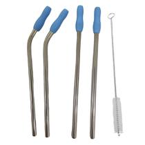 Canudo Aço Inox Reutilizavel Kit 4 Peças MilkShake Vitamina Reto Curvo Escova de Limpeza Ponteira Higienico Ecologico Sustentavel Canudo Aço Inox Reutilizavel Kit 4 Peças MilkShake Vitamina Reto Curvo Escova de Limpeza Ponteira Higienico Ecologico Sustentavel