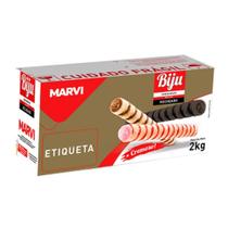 Canudo Biju Wafer Recheado Chocolate Marvi 2kg