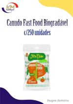 Canudo bio fast food c/ 250 unid. - canudinho p/ copo com tampa, refrigerantes, sucos (9338)