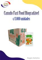 Canudo bio fast food c/ 3.000 unid. - canudinho p/ copo com tampa, refrigerantes, sucos (17311)