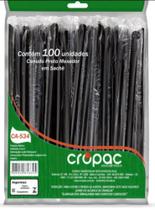 Canudo Biodegradável Mexedor Drink Com Pá Preto Com 100 Cropac Canudo Biodegradável Mexedor Drink Com Pá Preto Com 100 Cropac