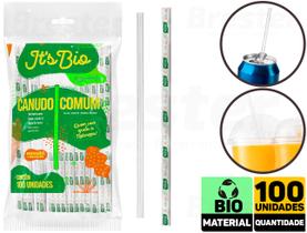 Canudo Comum Biodegradável 19,5cm Strawplast C/ 100 Unidades Canudo Comum Biodegradável 19,5cm Strawplast C/ 100 Unidades