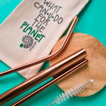 Canudo de inox 6mm - Reto - Rose Gold
