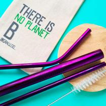 Canudo de inox 6mm - Reto - Roxo