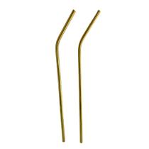 Canudo de Inox Dourado 2 peças Reutilizável Curvo Fineza Canudo de Inox Dourado 2 peças Reutilizável Curvo Fineza
