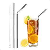 Canudo De Metal Reutilizável Com Escovinha Limpeza Canudo Ecológico