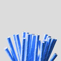 CANUDO DE PAPEL AZUL DESCARTÁVEL BIODEGRADÁVEL TAKEPAPPER 197X6mm PACK C 100 UND