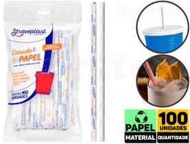 Canudo De Papel Branco 210x6mm Strawplast - 100 Unidades 820 Canudo De Papel Branco 210x6mm Strawplast - 100 Unidades 820