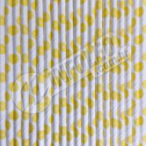 Canudo de Papel Branco com Laranjinhas 6mmx200mm - 4354 - 20 unidades