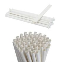 Canudo de Papel Branco Jumbo 10 mm Embalado com 100 un Glu Glu