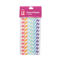 Canudo de Papel Le com 12 Unidades Milkshake 8mm
