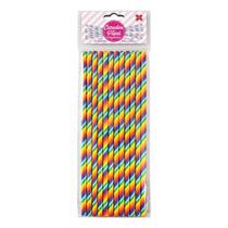 Canudo de Papel Listrado Arco-Iris 6mmx200mm - 4305 - 12 unidades Canudo de Papel Listrado Arco-Iris 6mmx200mm - 4305 - 12 unidades