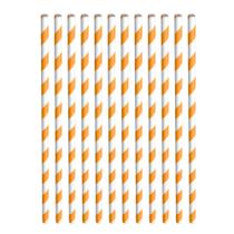 Canudo De Papel Listrado Laranja Art Lille 12un