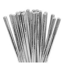 Canudo de Papel Metalizado 25 Unidades Festa Luxo Chique Moderno