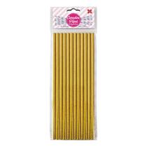 Canudo de Papel Metalizado Dourado 6mmx200mm - 4366 - 12 unidades Canudo de Papel Metalizado Dourado 6mmx200mm - 4366 - 12 unidades