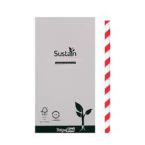 Canudo De Papel Milk Shake 10Mm Branco E Vermelho Sustain - Talge Canudo De Papel Milk Shake 10Mm Branco E Vermelho Sustain - Talge