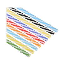 Canudo Descartável Rígido Transparente Listrado Com Laço, Canudo Reto Criativo E Elegante Com Rosca