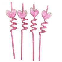 Canudo Divertido Pop Coracao Ha523 4un - Silver