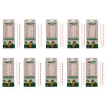 Canudo Ecologico Papel Branco e Vermelho embalado individualmente 10 caixas com 100un Talge Eco