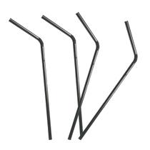 Canudo Flexível Preto Embalagem Individual - 100 Unid.