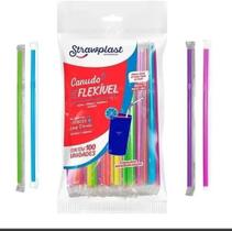 Canudo flexivel strawplast com 100 unidades