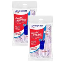 Canudo flexível Sucos Drinks Coquetéis 200 unid 6mm Vermelho