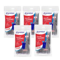 Canudo flexível Sucos Drinks Coquetéis 500 unid 6mm Preto