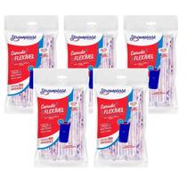 Canudo flexível Sucos Drinks Coquetéis 500 unid 6mm Vermelho