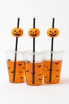 Canudo Halloween Abóbora 10 unidades
