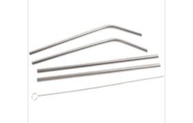 Canudo Inox Conjunto 5 Peças Reto Curvado Kit c/ Escova Limpeza Canudo Inox Conjunto 5 Peças Reto Curvado Kit c/ Escova Limpeza