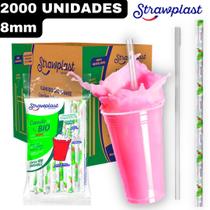 Canudo It's Bio Shake Biodegradável Sachê Açaí Vitaminas Milkshakes Cristal Strawplast - 8mm - 2000 Unidades (CX20x100)