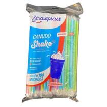 Canudo Milkshakes Colorido Sache 100 Unidades - Strawplast