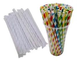 Canudo Papel Biodegradável 100 un para Bebidas Embalado Canudo Papel Biodegradável 100 un para Bebidas Embalado