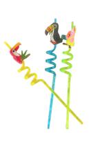 Canudo para Drink Espiral figuras aleatórias- 3 Unidades