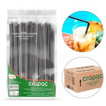 Canudo Preto Flexível Para Drinks 5,8x200mm 3.000 Und Canudo Preto Flexível Para Drinks 5,8x200mm 3.000 Und