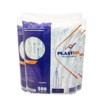 Canudo Sache Longo Plástico Com 500 Biodegradável Plastgel