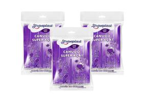 Canudo Super Açaí Strawplast Roxo 10mm - 300 Unid.