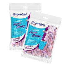 Canudo Super Milk Shake Reforçado 10mm 200 Unid Vermelho