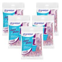 Canudo Super Milk Shake Reforçado 10mm 500 Unid Vermelho