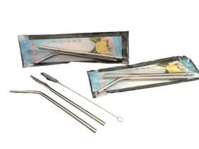 Canudos Aço Inox 2 Kits (Cada Kit contém 2 canudos e 1 escovinha)