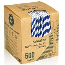 Canudos de coquetel e palitos de papel Chunspak azul marinho Canudos de coquetel e palitos de papel Chunspak azul marinho