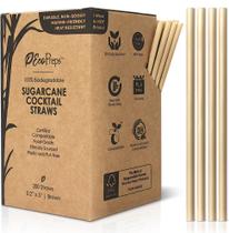 Canudos de coquetel EcoPreps, cana-de-açúcar biodegradável, 5 polegadas e 200 quilates Canudos de coquetel EcoPreps, cana-de-açúcar biodegradável, 5 polegadas e 200 quilates