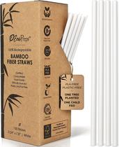 Canudos de fibra de bambu EcoPreps 150 unidades 100% compostáveis Canudos de fibra de bambu EcoPreps 150 unidades 100% compostáveis