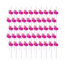 Canudos De Papel 3D Para Bebidas Com Design De Abacaxi E Flamingo, 50 Peças, Decoração Para Festa Na