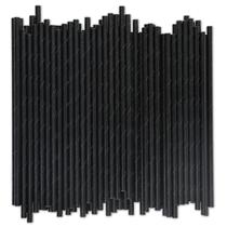Canudos de papel Chun's Black 1000 unidades 197x6mm biodegradáveis