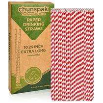 Canudos de papel Chun's Store Extra Long 26cm Biodegradáveis x100