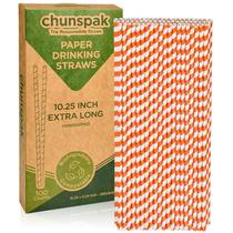 Canudos de papel Chun's Store Orange 26 cm 100 unidades Canudos de papel Chun's Store Orange 26 cm 100 unidades