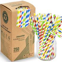 Canudos de papel Chunspak 250 unidades 19,7 cm 100% biodegradáveis